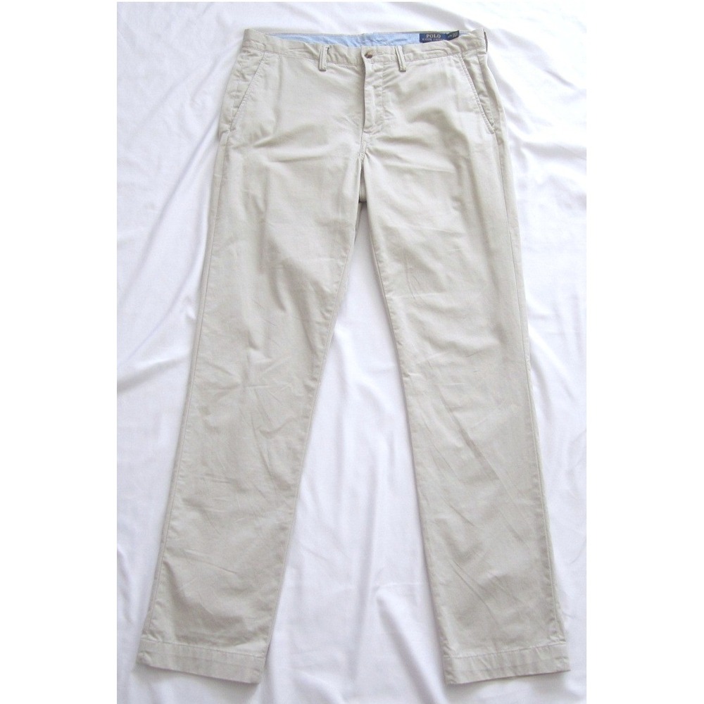 Polo Ralph Lauren Mens 34x34 Stretch Straight Fit Chino Pants Khaki Twill(MP709)